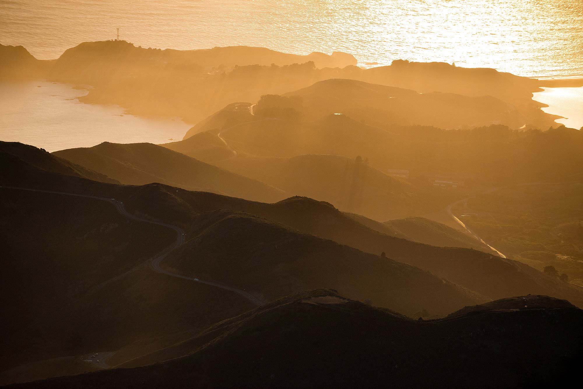 Marin Headlands Twilight Aerial